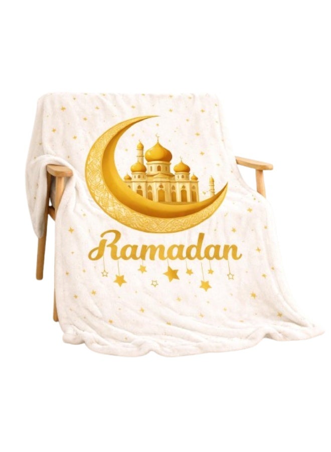 سنوز بطانيه رمضانية خفيفه وجهين 130 * 180 سم، تصميم هلال - Image 1